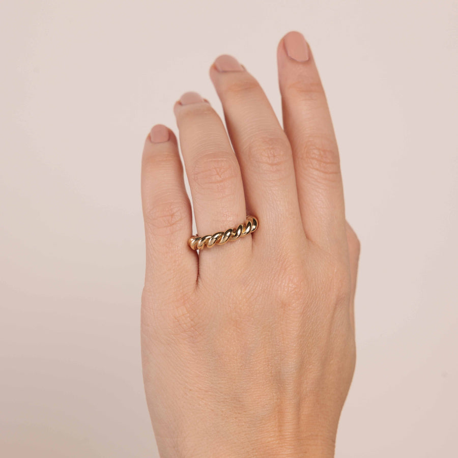 Pure Gold Thick Twisted Rope Ring - Sydney Evan Fine Jewelry