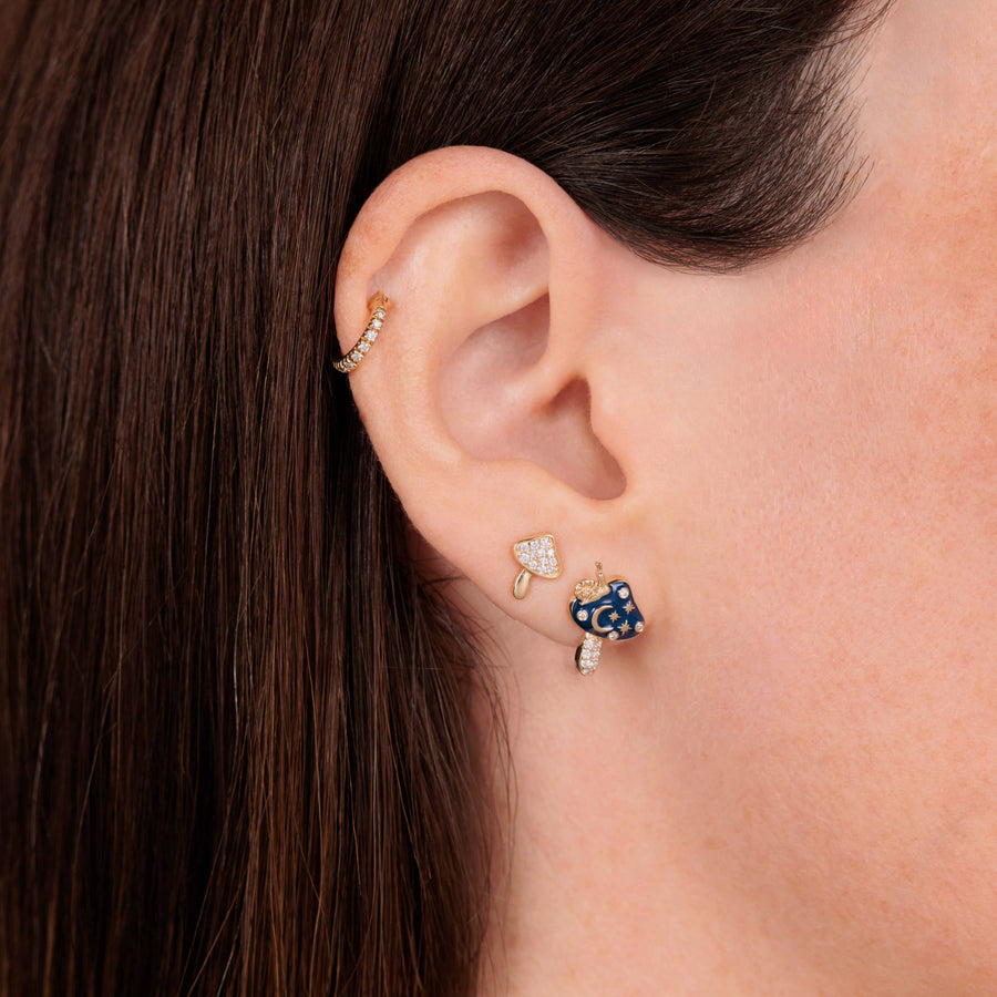 Gold & Diamond Small Mushroom Stud - Sydney Evan Fine Jewelry