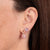 Gold & Diamond Marquise Eye Pink Opal Earrings