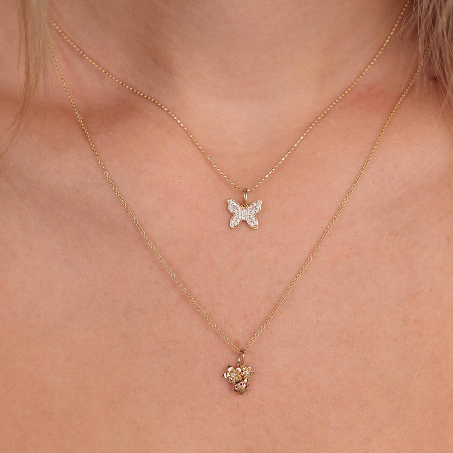 Gold & Diamond Mini Butterfly Charm - Sydney Evan Fine Jewelry