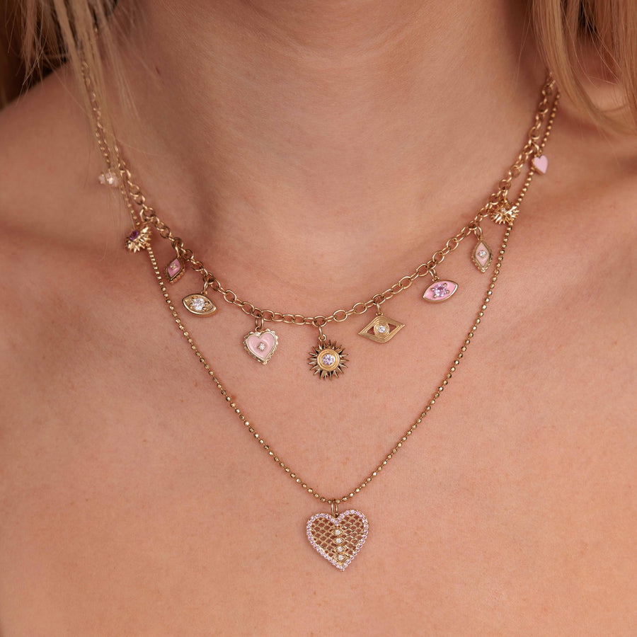 Gold & Diamond Feminine Fatale Multi-Charm Necklace - Sydney Evan Fine Jewelry