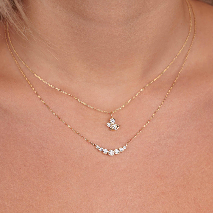 Gold & Diamond Graduated Bezel Necklace - Sydney Evan Fine Jewelry
