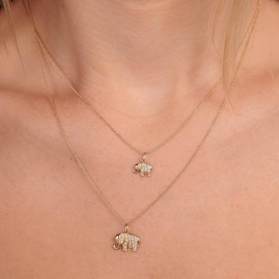 Gold & Diamond Mini Elephant Charm - Sydney Evan Fine Jewelry