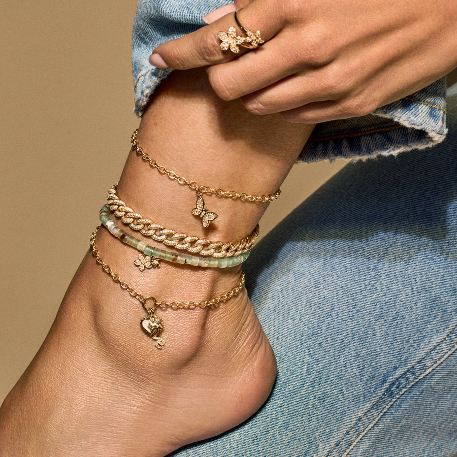 Diamond anklet gold Clearance