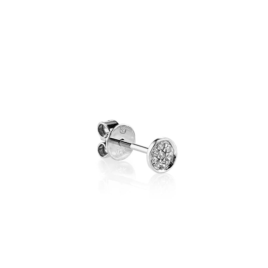 Gold & Diamond Pave Tiny Disc Stud - Sydney Evan Fine Jewelry