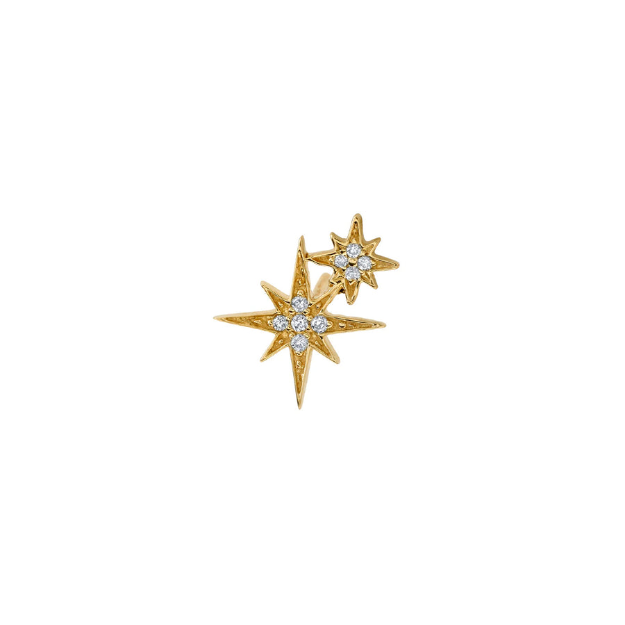 Gold & Diamond Double Starburst Stud - Sydney Evan Fine Jewelry