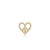 Gold & Diamond Peace Heart Stud