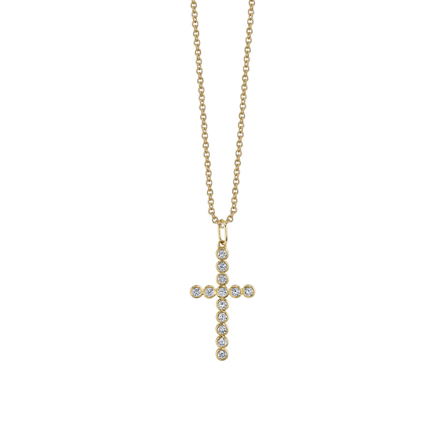 Men's Collection Gold & Diamond Bezel Cross Charm - Sydney Evan Fine Jewelry