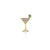 Gold & Diamond Small Martini Glass Stud