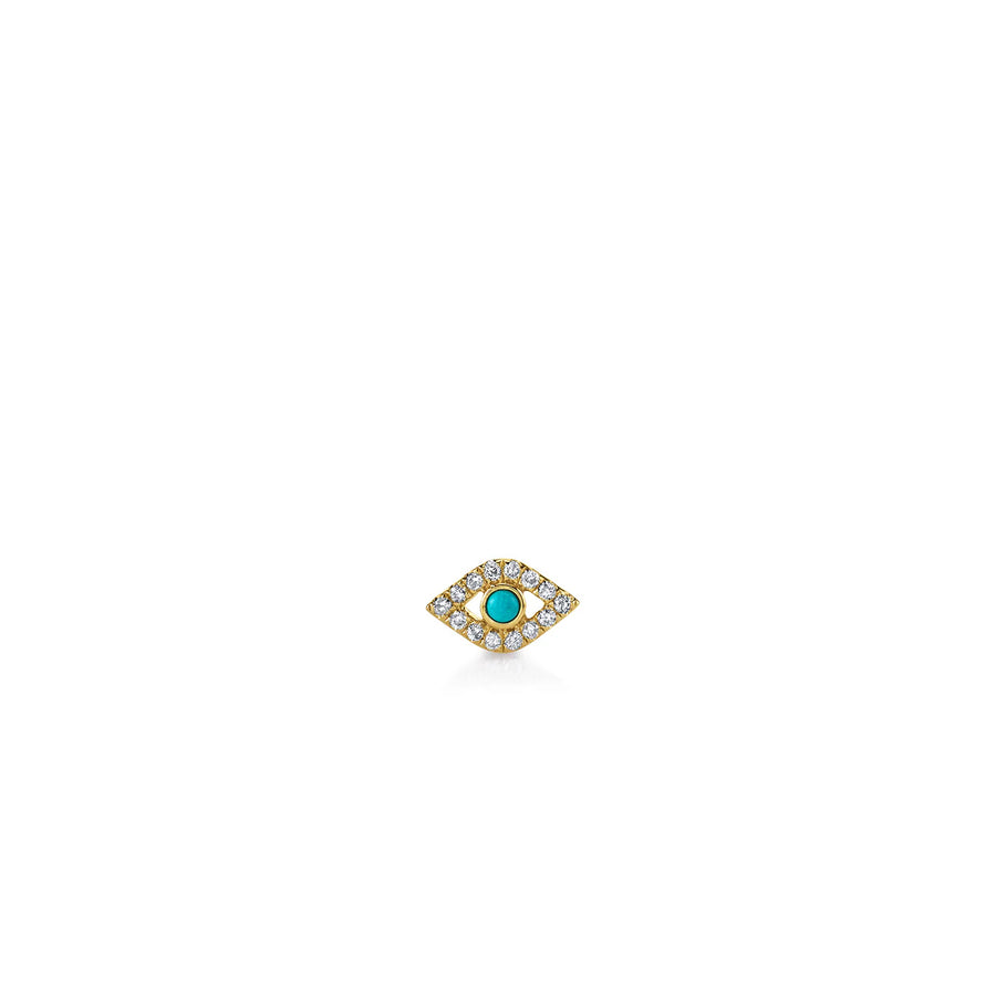 Gold & Diamond Mini Bezel Eye Stud - Sydney Evan Fine Jewelry