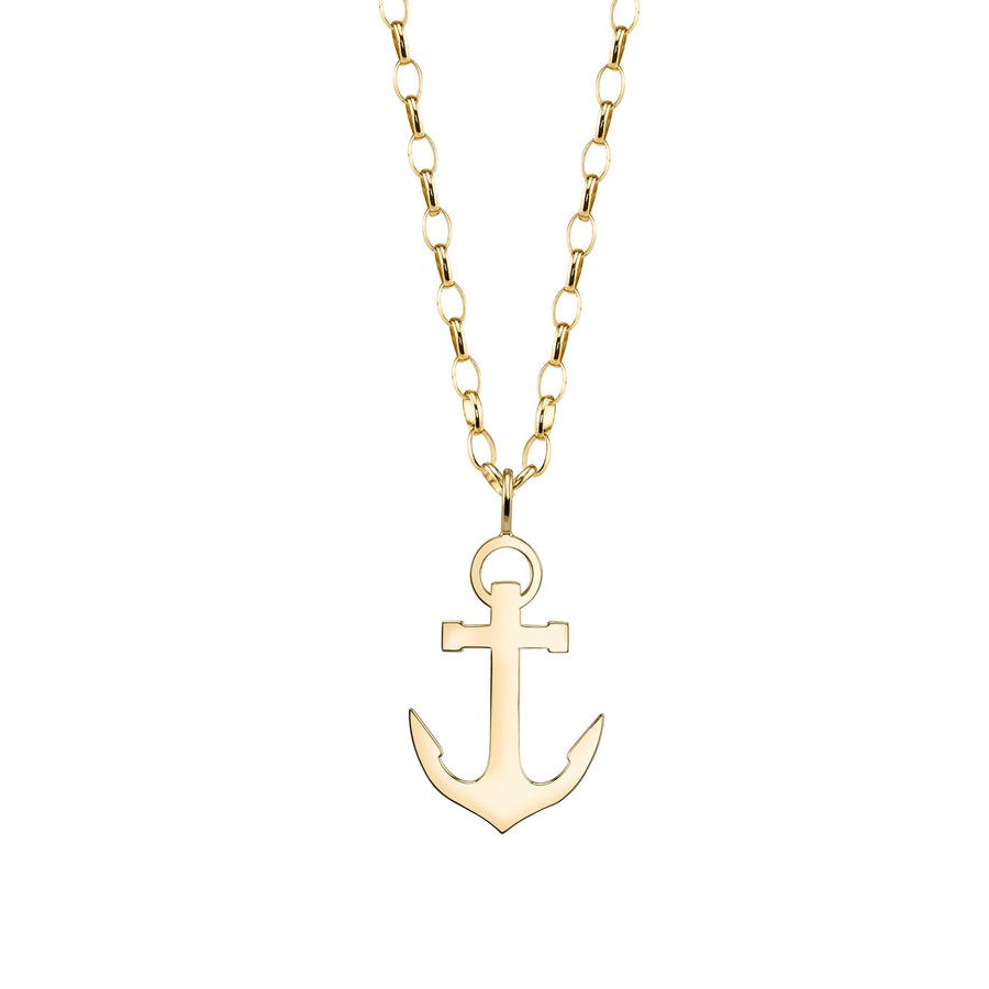 Men's Collection Pure Gold Large Anchor Charm - Sydney Evan Fine Jewelry