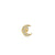 Gold & Diamond Crescent Moon Stud