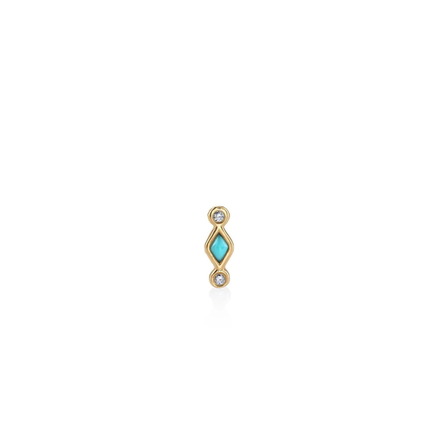 Kids Collection Gold Turquoise Diamond Bezel Stud - Sydney Evan Fine Jewelry