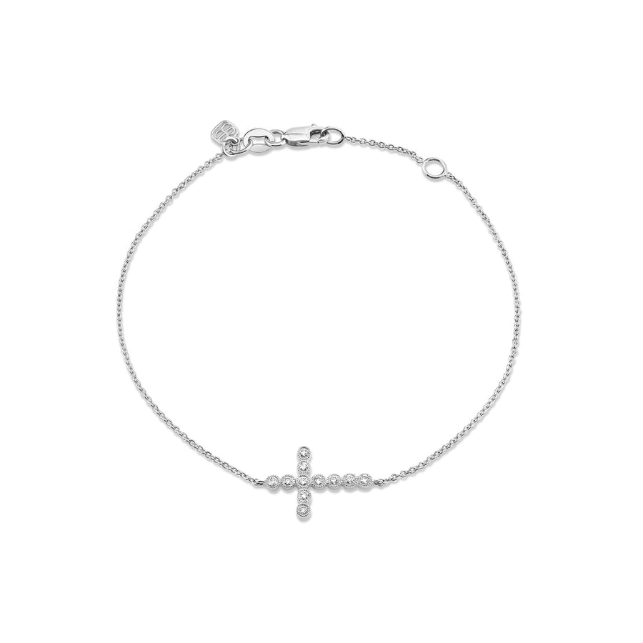 Gold & Diamond Cross Bracelet - Sydney Evan Fine Jewelry