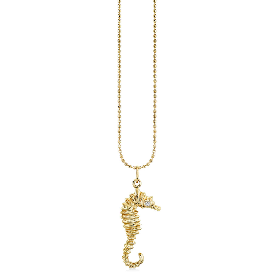 Gold & Diamond Seahorse Charm - Sydney Evan Fine Jewelry