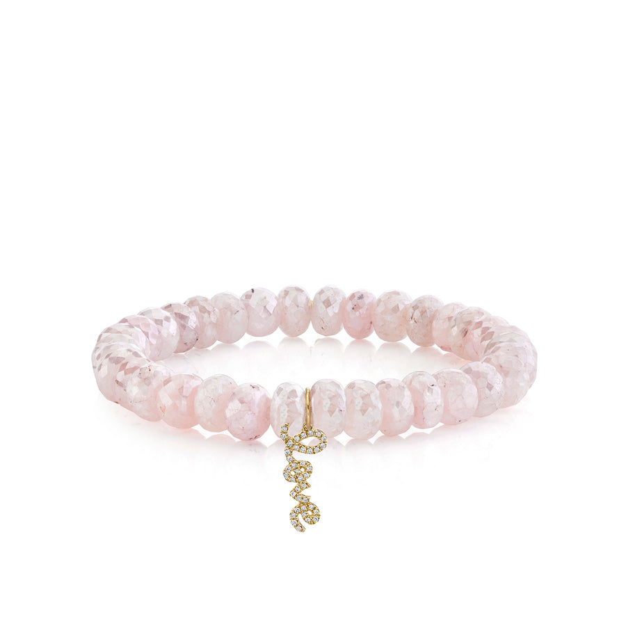 Gold & Diamond Small Love on Mystic Pink Grapolite - Sydney Evan Fine Jewelry