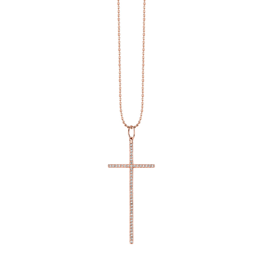 Gold & Diamond Large Cross Charm - Sydney Evan Fine Jewelry
