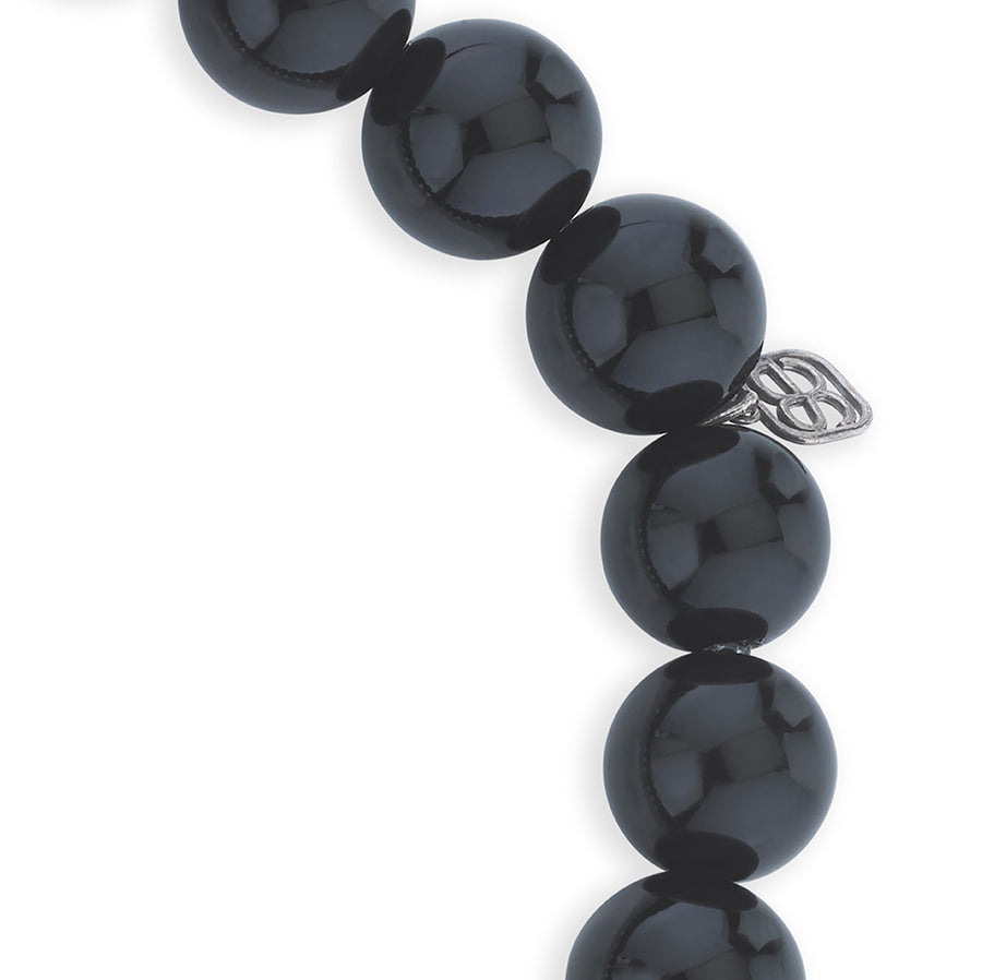 Men's Collection Black Rhodium & Diamond Small Clover on Onyx - Sydney Evan Fine Jewelry
