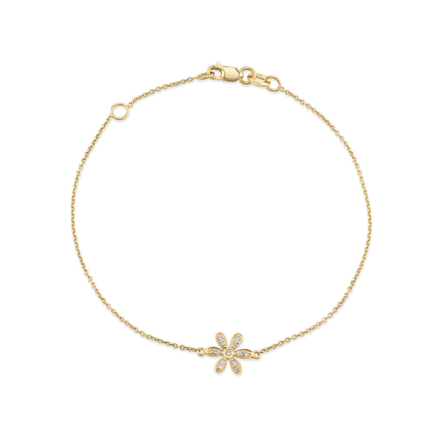 Gold & Diamond Daisy Flower Bracelet - Sydney Evan Fine Jewelry