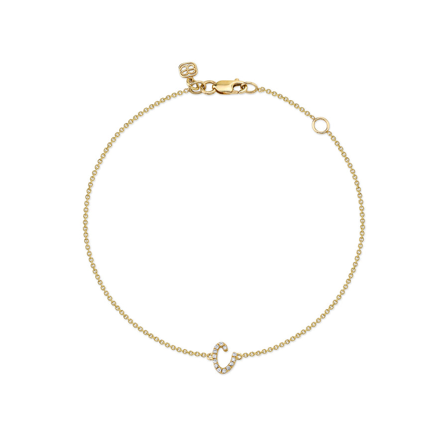 Gold & Diamond Small Initial Bracelet - Sydney Evan Fine Jewelry