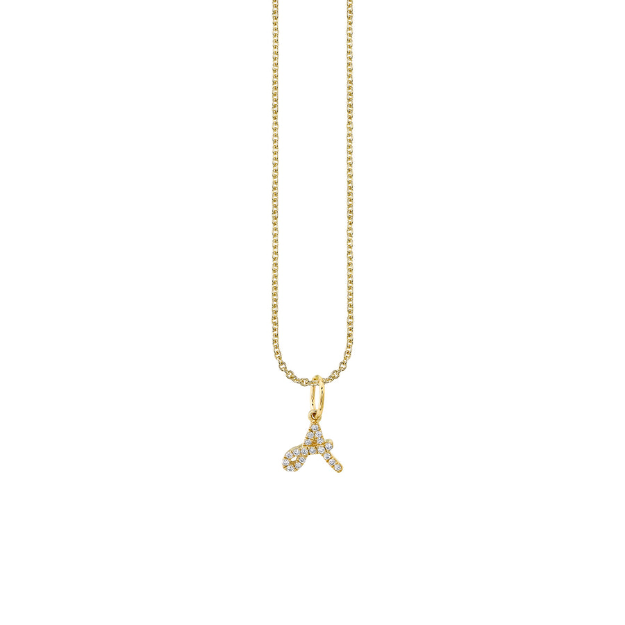 Gold & Diamond Small Initial Charm Necklace - Sydney Evan Fine Jewelry
