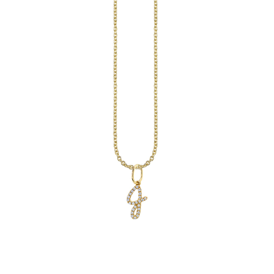 Gold & Diamond Small Initial Charm Necklace - Sydney Evan Fine Jewelry