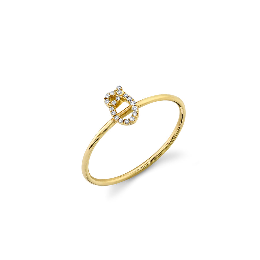 Gold & Diamond Small Initial Ring - Sydney Evan Fine Jewelry