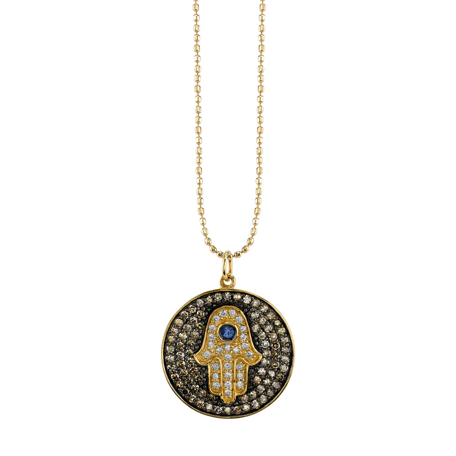 Men's Collection Gold & Diamond Large Hamsa Medallion Charm - Sydney Evan Fine Jewelry