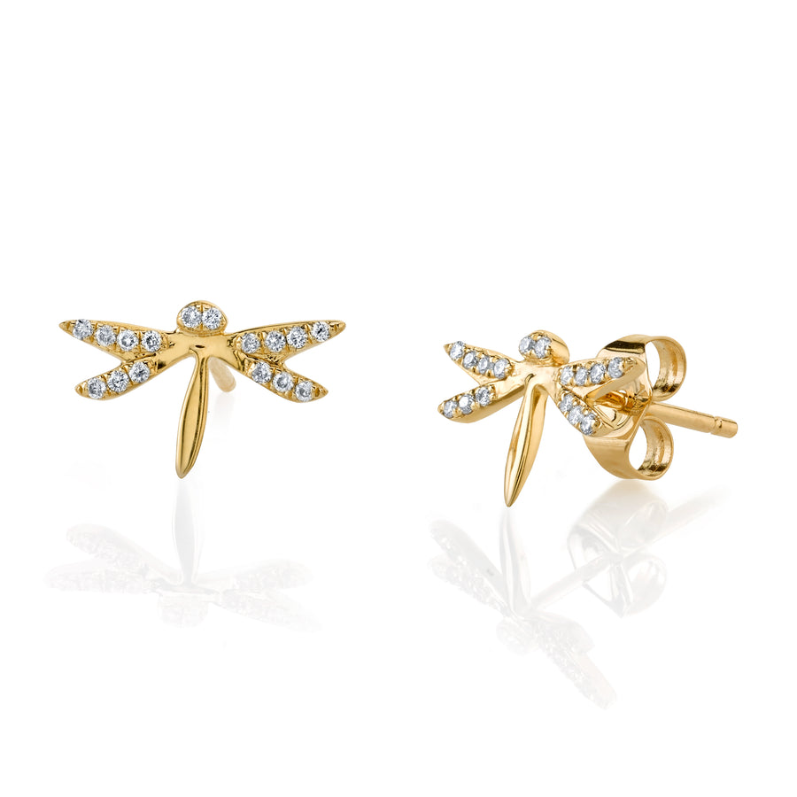 Gold & Diamond Dragonfly Stud - Sydney Evan Fine Jewelry