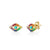 Gold & Diamond Large Bezel Evil Eye Rainbow Stud