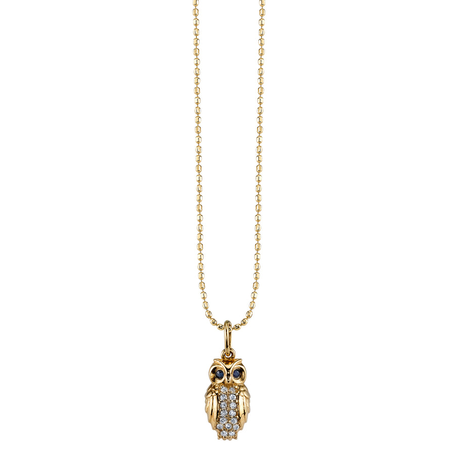 Gold & Diamond Owl Charm - Sydney Evan Fine Jewelry