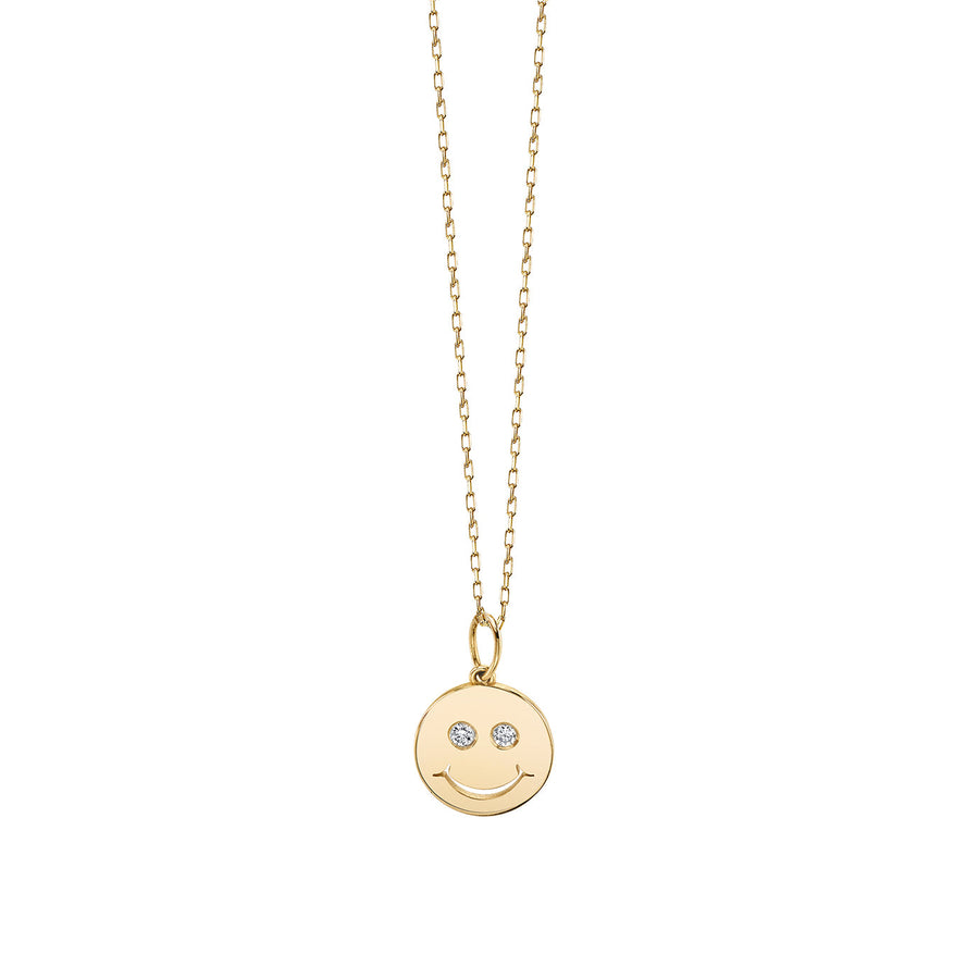 Kids Collection Gold & Diamond Happy Face Necklace - Sydney Evan Fine Jewelry
