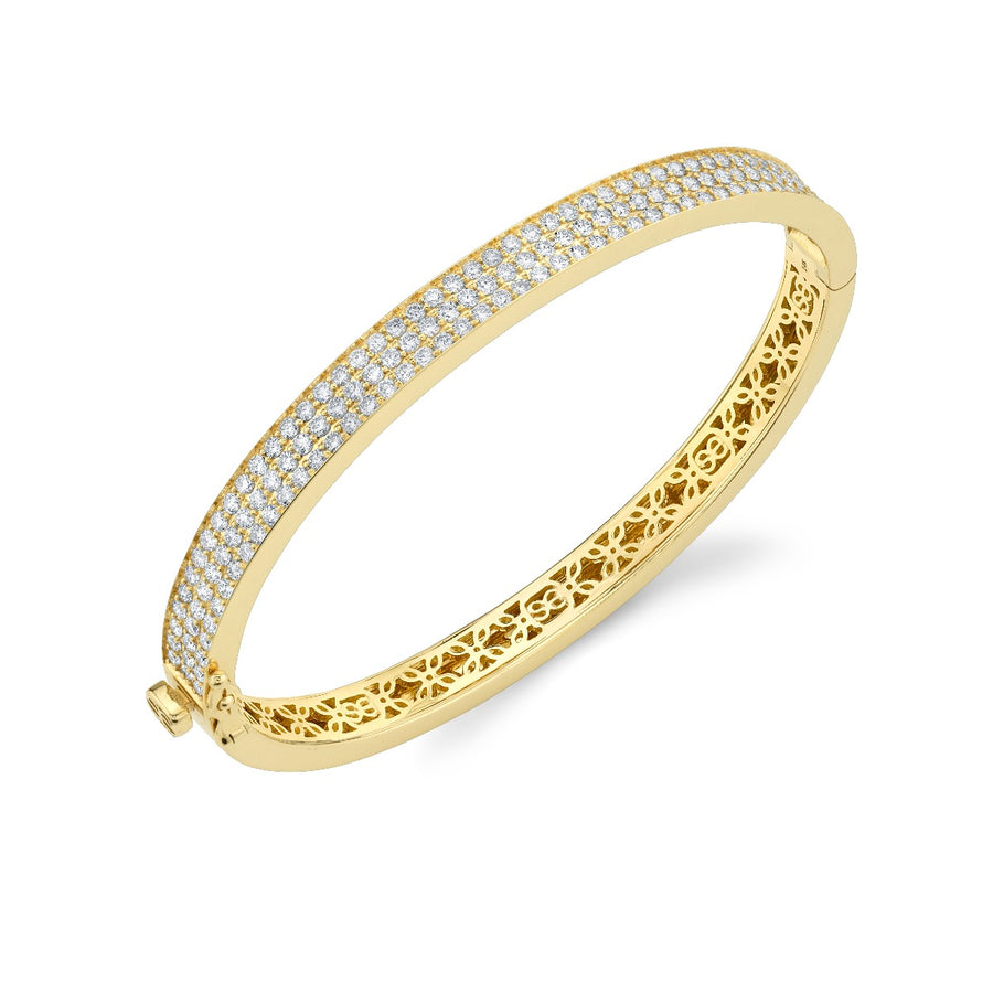 Gold & Diamond Hinge Bangle - Sydney Evan Fine Jewelry