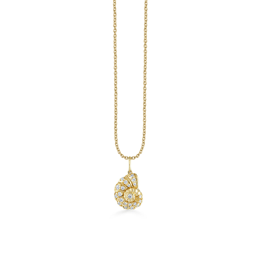 Gold & Diamond Nautilus Shell Charm - Sydney Evan Fine Jewelry