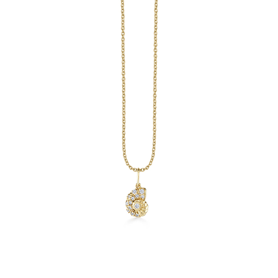 Gold & Diamond Small Nautilus Shell Charm - Sydney Evan Fine Jewelry