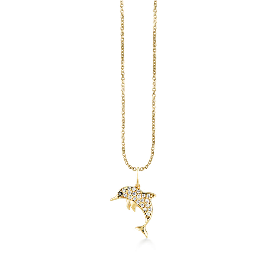 Gold & Diamond Dolphin Charm - Sydney Evan Fine Jewelry