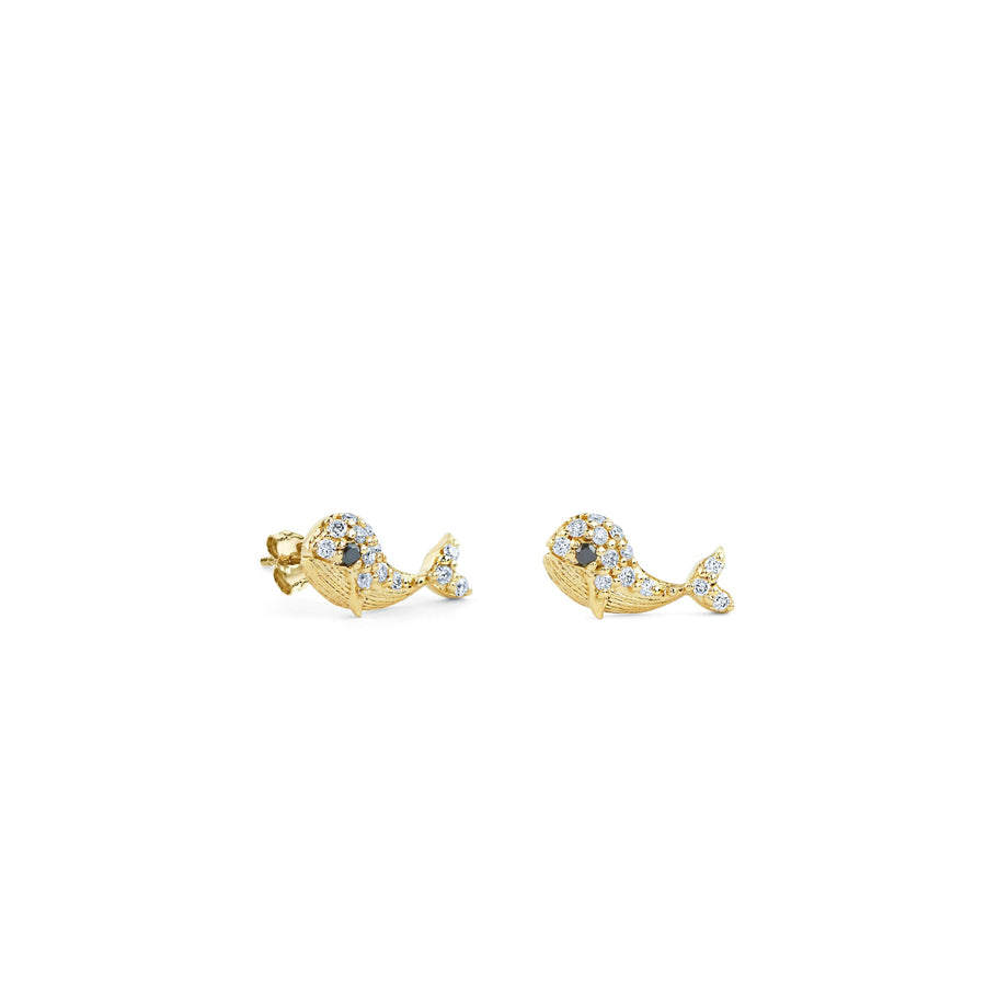 Gold & Diamond Whale Stud - Sydney Evan Fine Jewelry
