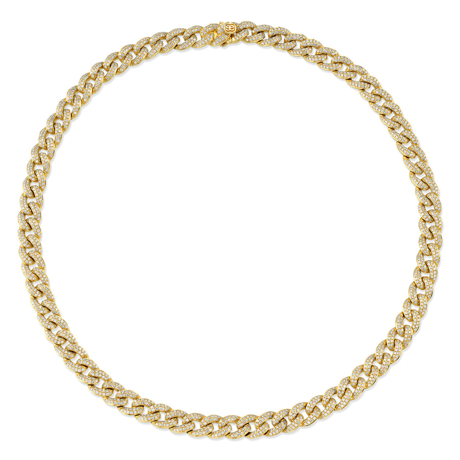Men's Collection Gold & Pavé Small Diamond Link Necklace - Sydney Evan Fine Jewelry