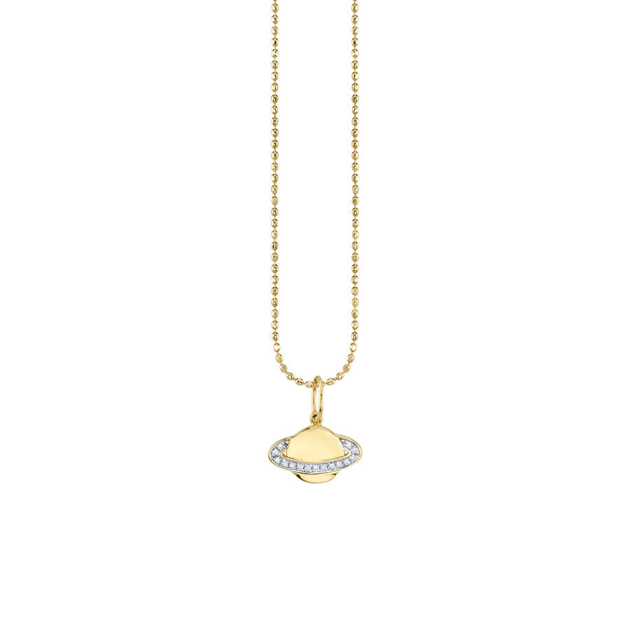 Gold & Diamond Small Saturn Charm - Sydney Evan Fine Jewelry