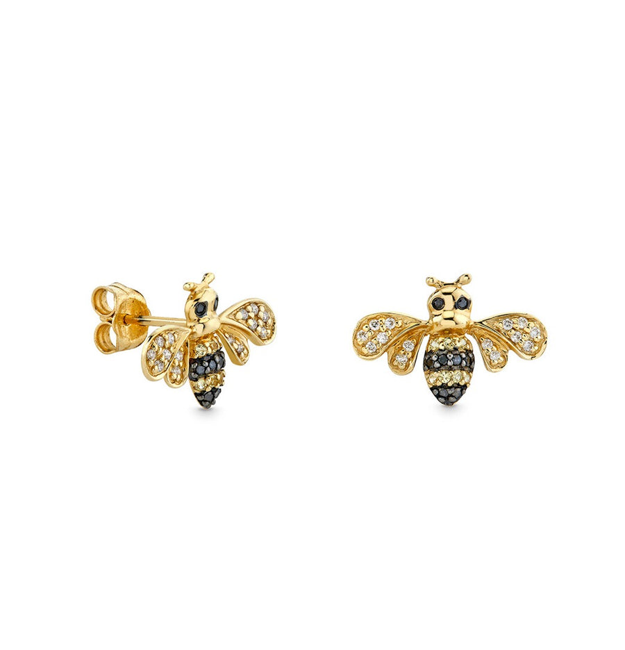 Gold & Diamond Bee Stud - Sydney Evan Fine Jewelry