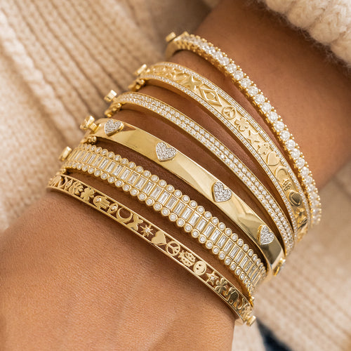 Gold bangle best sale bracelet with diamonds