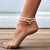 Gold & Diamond Clam Shell Anklet on Fresh Water Pearls
