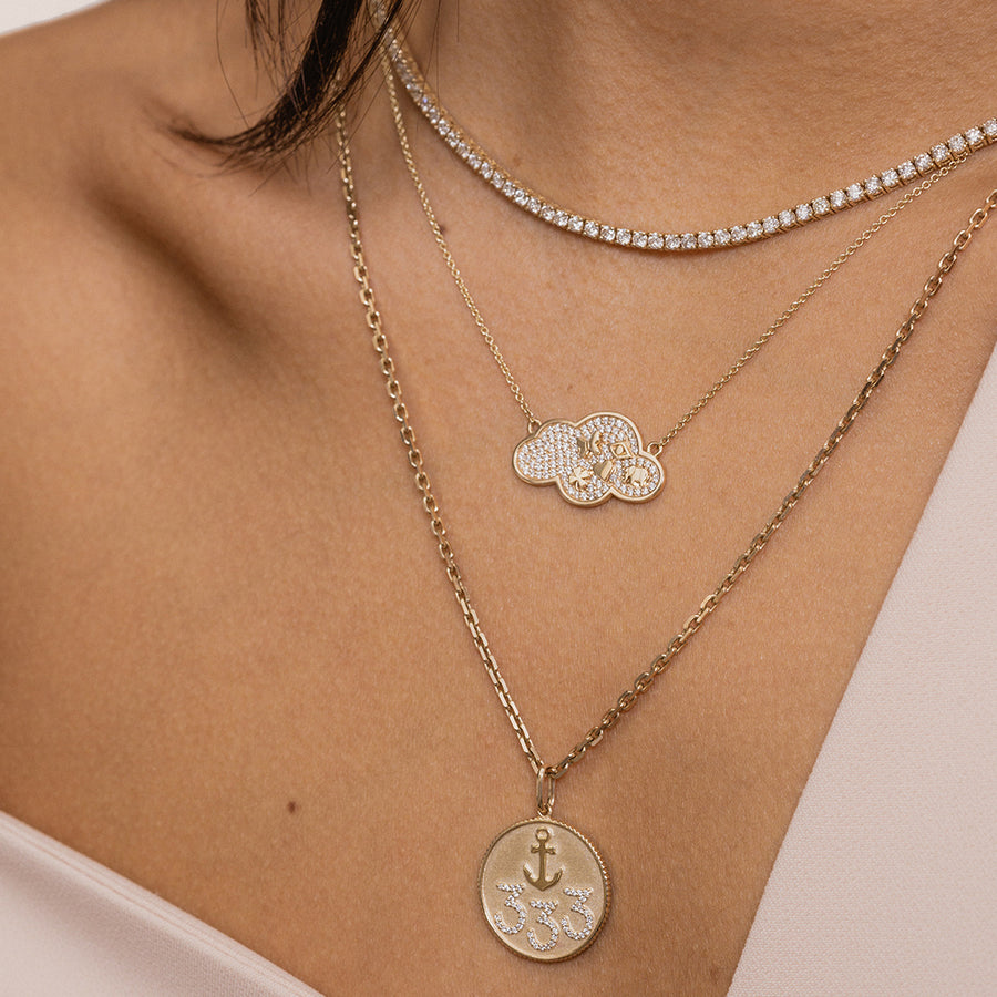 Gold & Diamond Cloud Icon Necklace - Sydney Evan Fine Jewelry