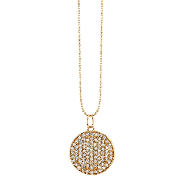 Men's Collection Gold & Diamond Medium Disc Charm - Sydney Evan Fine Jewelry