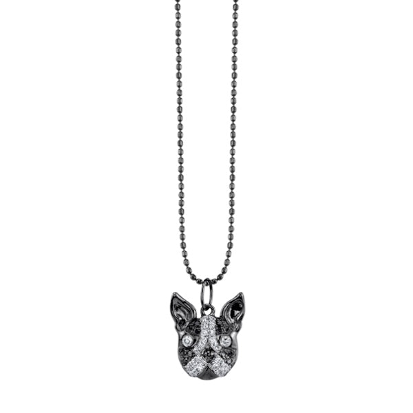 Black Rhodium & Diamond Boston Terrier Charm - Sydney Evan Fine Jewelry