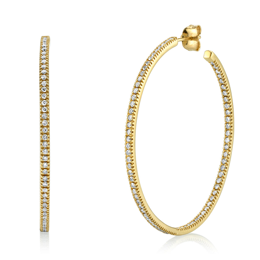 Gold & Diamond Large Hoops - Sydney Evan Fine Jewelry