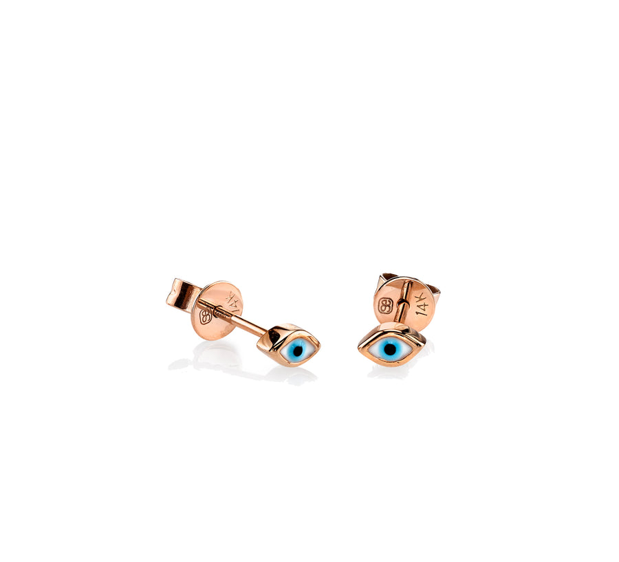 Gold Mini Enamel Evil Eye Stud - Sydney Evan Fine Jewelry