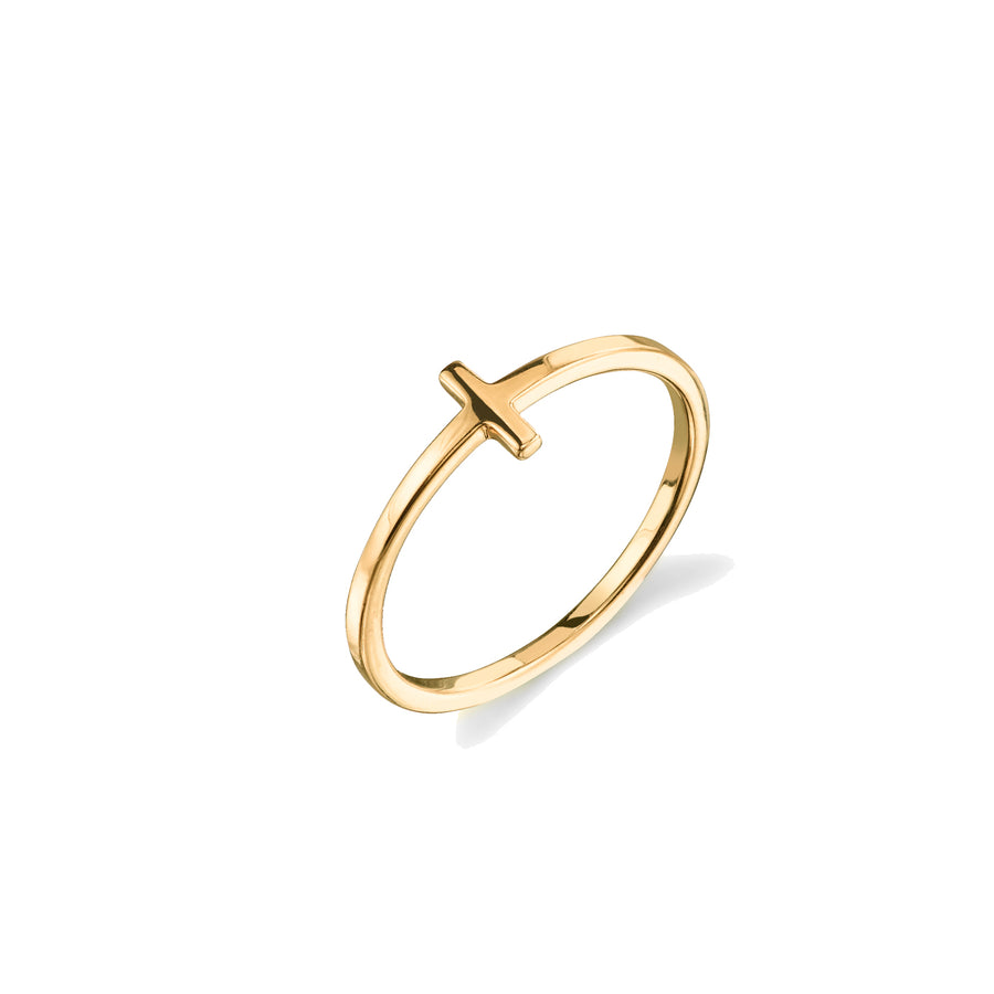 14k Gold Bent Cross Ring - Sydney Evan Fine Jewelry