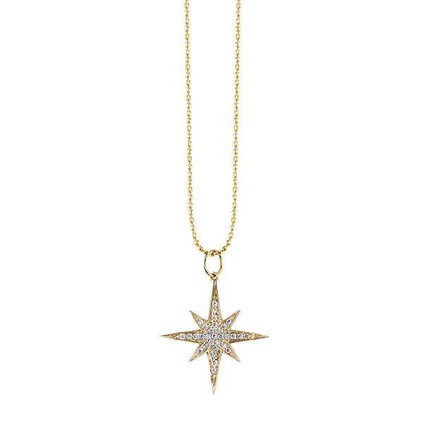 Gold & Diamond Medium Starburst Charm - Sydney Evan Fine Jewelry