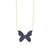 Gold & Sapphire Large Butterfly Necklace